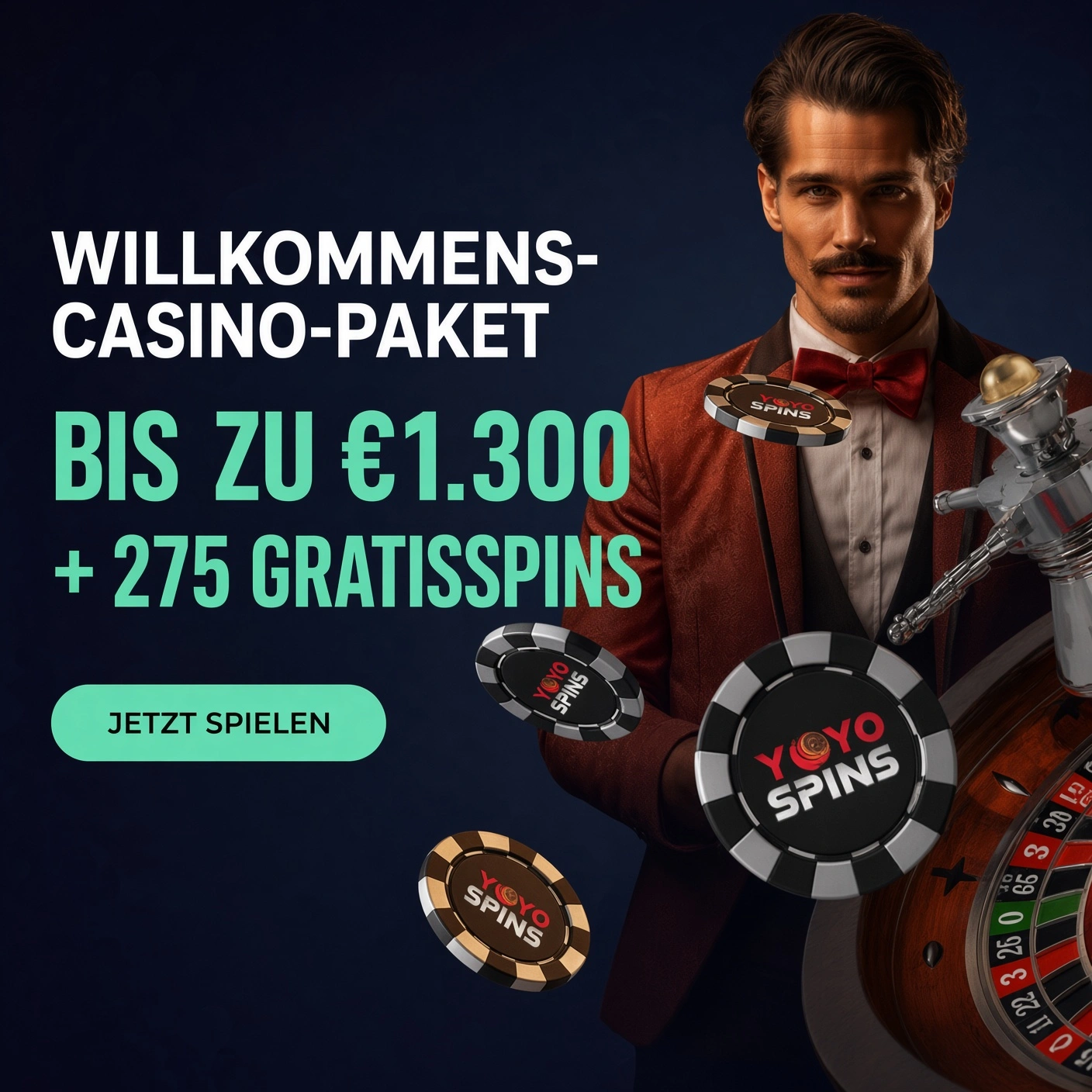 Affiliate-Landing-Vorschau für Yoyospins casino